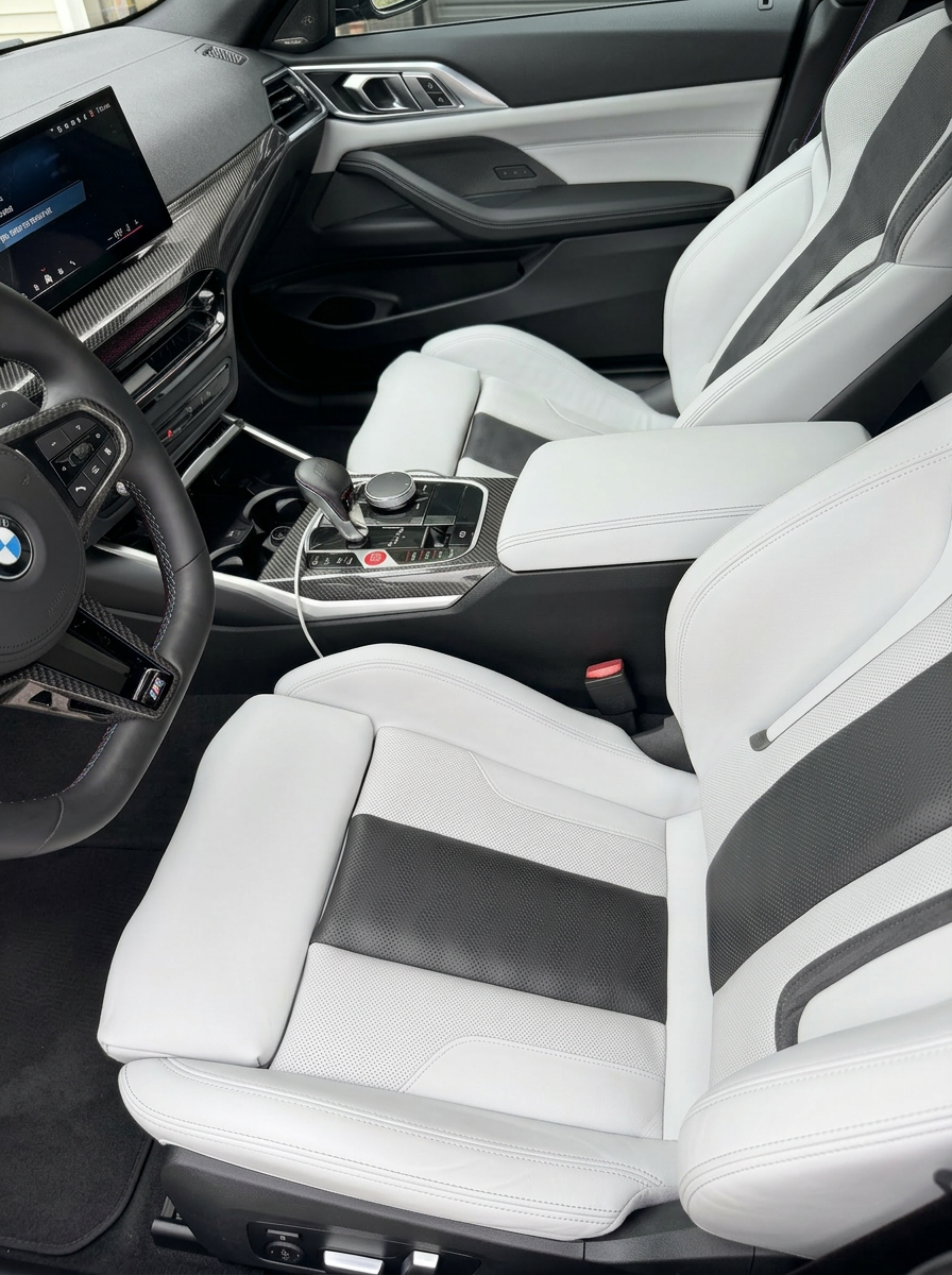 BMW M4 front seats and center console